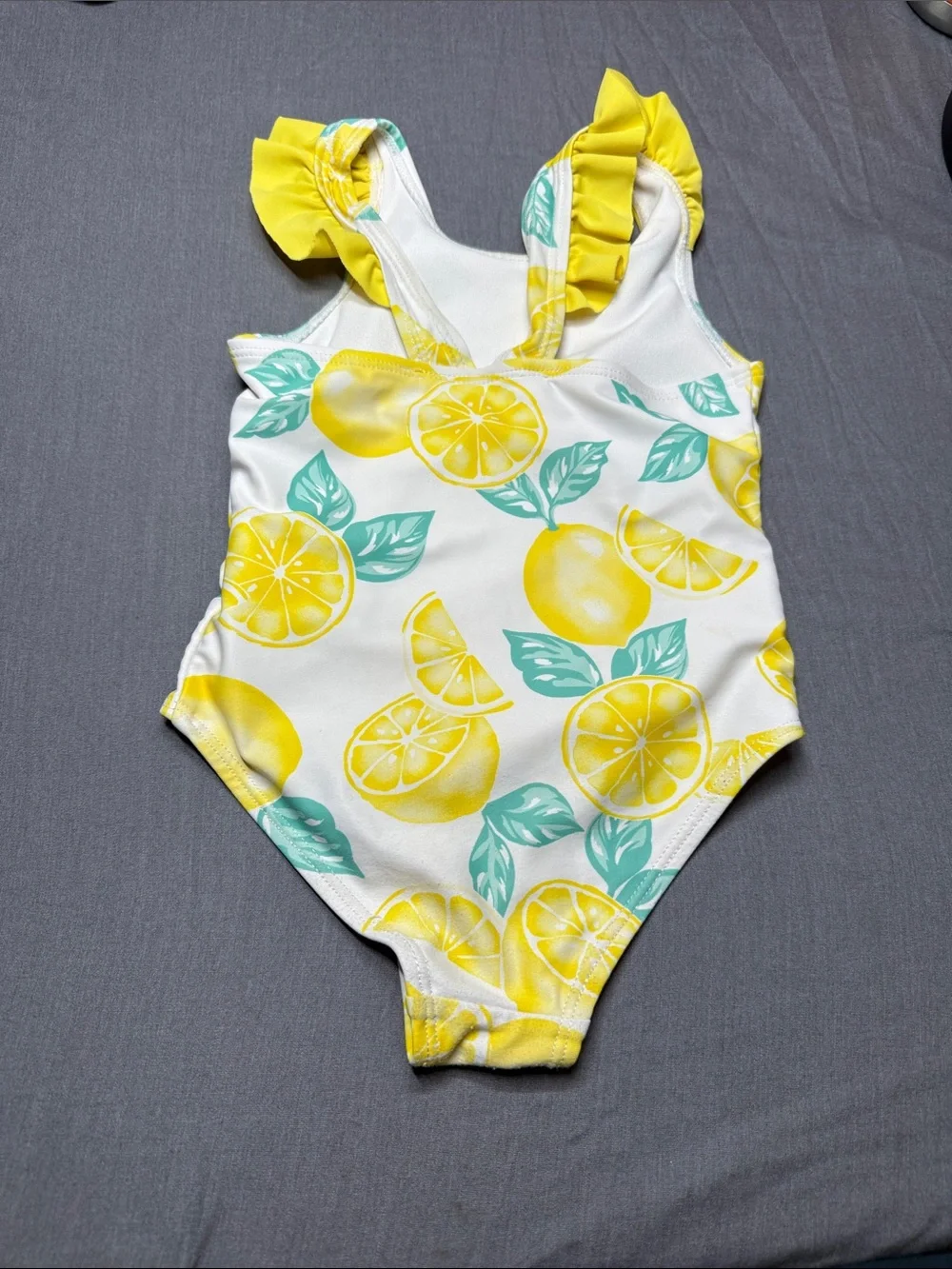 Tommy Bahama White Swimsuit with Yellow Lemon and Mint Accents
